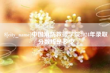 乌海中国消防救援学院2024年录取分数线是多少