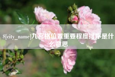 乌海九宫格位置重要程度排序是什么意思
