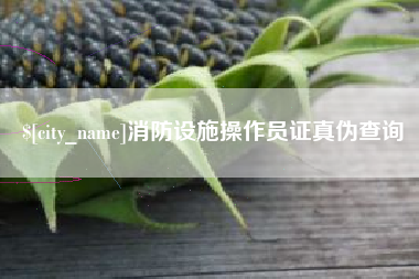 乌海消防设施操作员证真伪查询